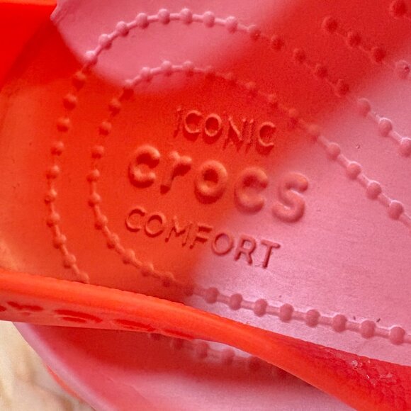 Crocs Women's Serena Embellish Sandal/flip Flops Bright Coral Pink Size 9 W - Picture 6 of 9